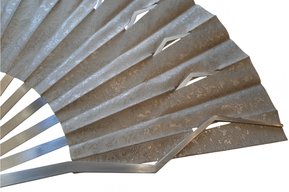Sylvain Le Guen's black and silver openwork fans, a pair, 2025