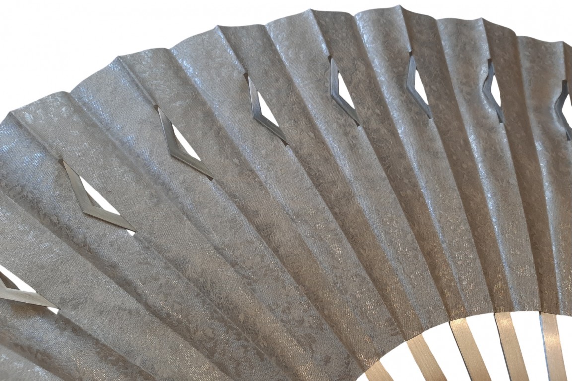 Sylvain Le Guen's black and silver openwork fans, a pair, 2025
