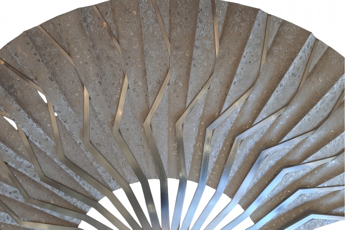 Sylvain Le Guen's black and silver openwork fans, a pair, 2025
