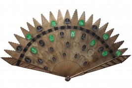 Black and green Wedgwood style, fan circa 1830