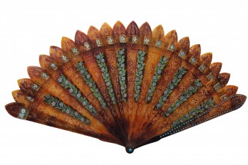 Turquoise forget-me-not, fan circa 1820-35