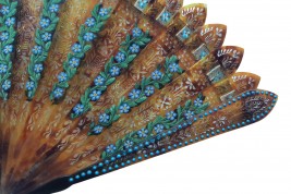 Turquoise forget-me-not, fan circa 1820-35