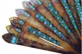 Myosotis turquoises, éventail vers 1820-35