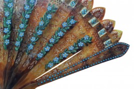 Turquoise forget-me-not, fan circa 1820-35