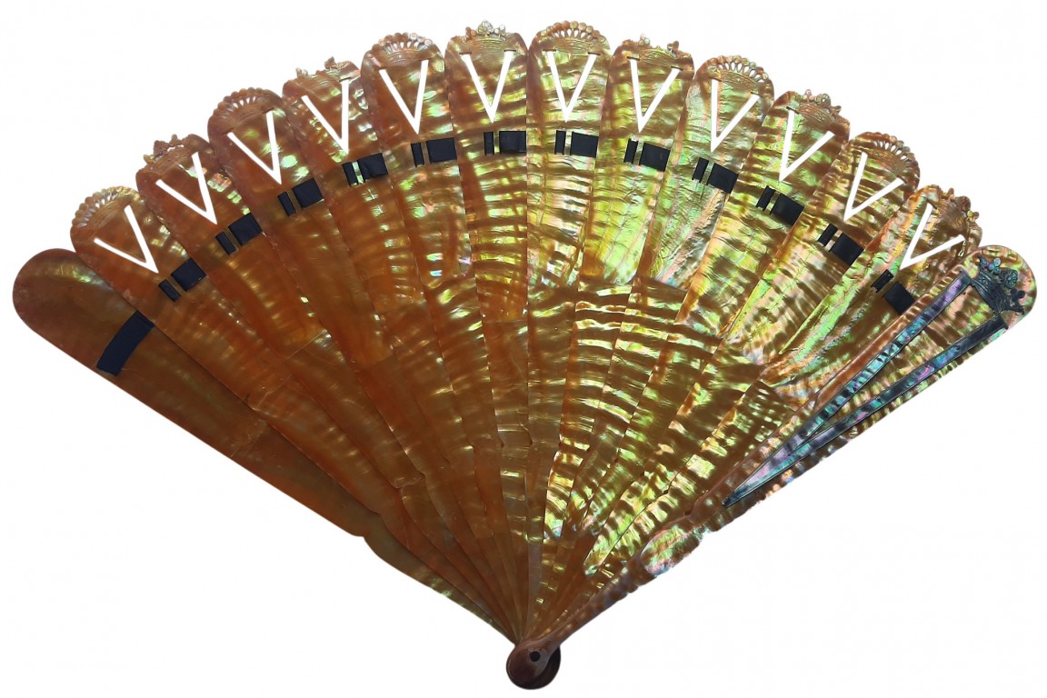 Yellow Countess and Marquise, late 19th century fan