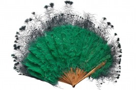 Blue, pink and green. Art deco fans