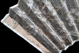 Catgut crème et argent, éventail vers 1750