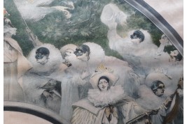 Pierrot at the carnival, fan leaf by Georges Clairin circa 1900