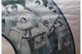 Pierrot at the carnival, fan leaf by Georges Clairin circa 1900