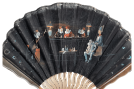 At the court of the Pierrots, fan by Van Garden circa 1912