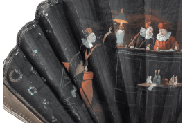At the court of the Pierrots, fan by Van Garden circa 1912