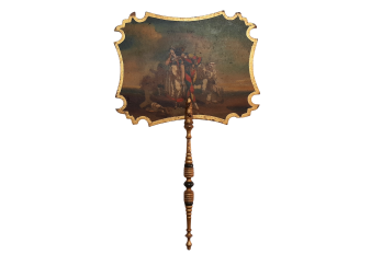 Pierrot on Parade. Fixed fan by Pierre Langlumé, circa 1830–40