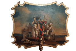 Pierrot on Parade. Fixed fan by Pierre Langlumé, circa 1830–40