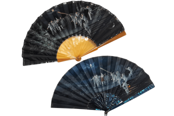 The Pierrots astronomers, fans by Van Garden and Fontte, circa 1910