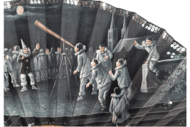 Les Pierrots astronomes, éventails par Van Garden et Fontte, vers 1910