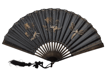 Dragonfly and butterfly women, late 19th century fan