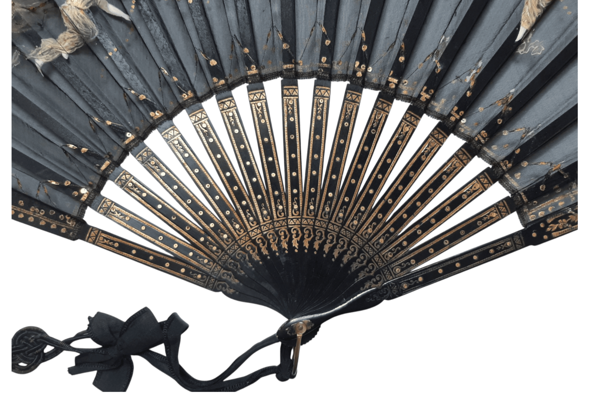Dragonfly and butterfly women, late 19th century fan