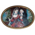 Colombine et Scaramouche. Miniature XVIIIe siècle