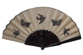 Lace Cupids, late 19th century fan