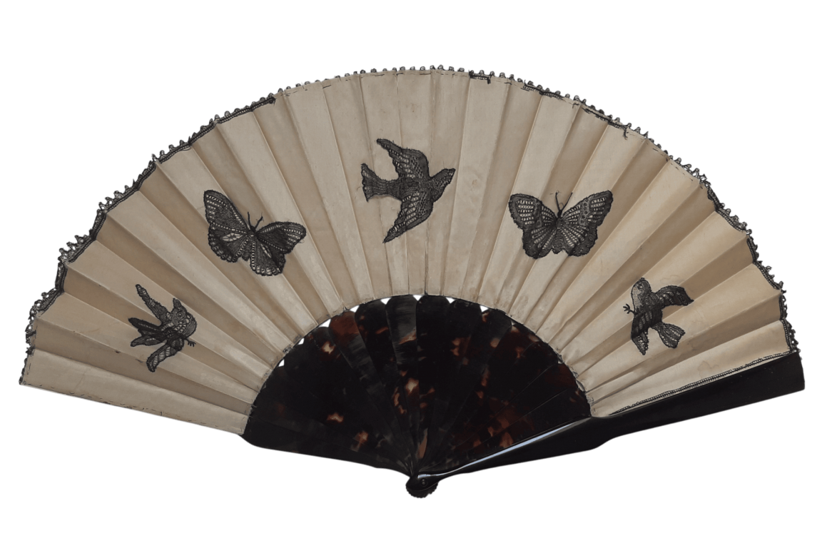 Lace Cupids, late 19th century fan