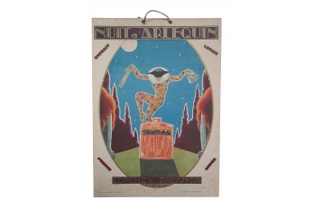 Nuit d'Arlequin, carton publicitaire pour cosmétiques, période Art déco