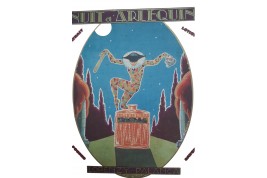 Nuit d'Arlequin, carton publicitaire pour cosmétiques, période Art déco