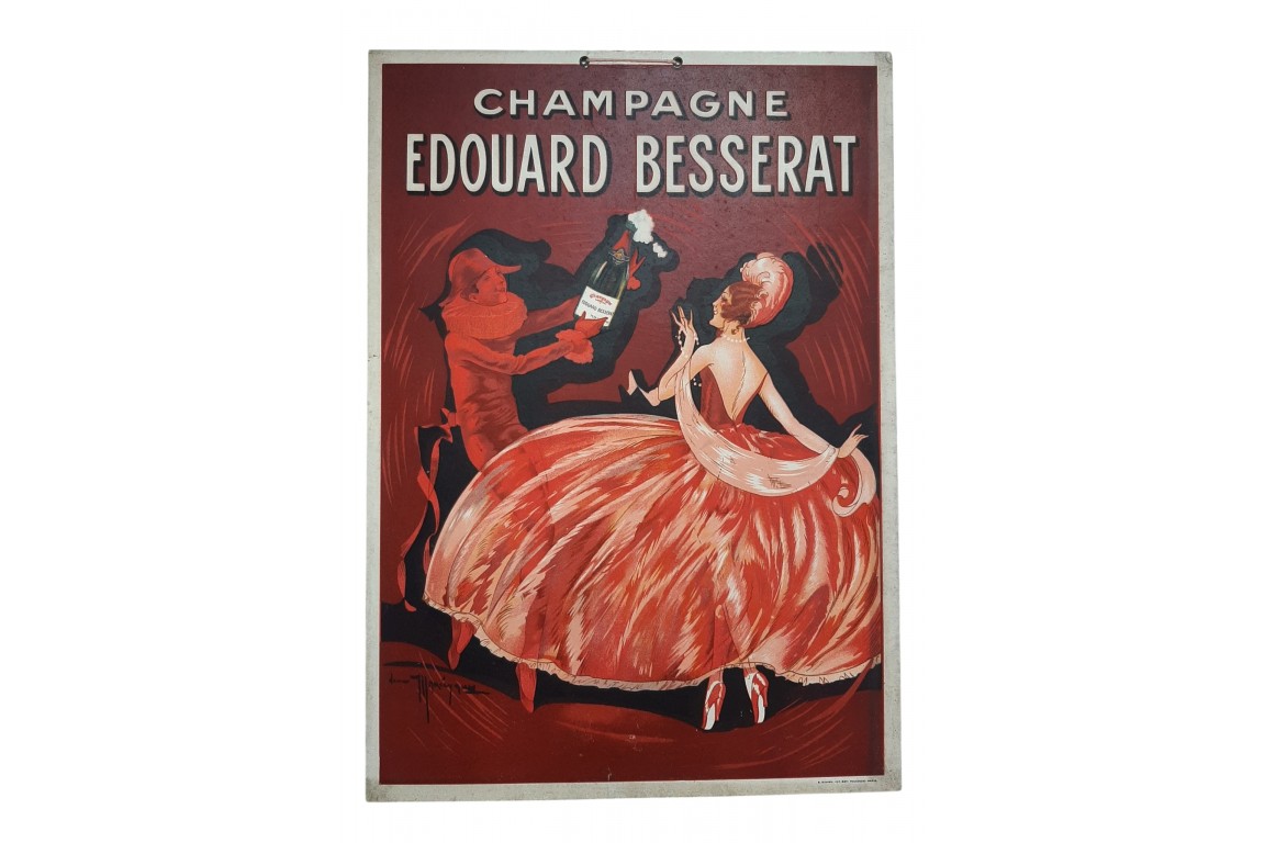 Harlequin and Champagne Edouard Besserat, advertising poster, circa 1930
