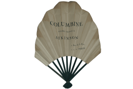 Columbine, éventail publicitaire pour les parfums Atkinson, vers 1920