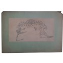 Duel between Pierrot and Scaramouche, fan design late 19th century