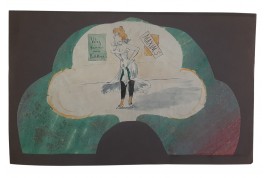 Colombine suffragette. Projet d'éventail vers 1914