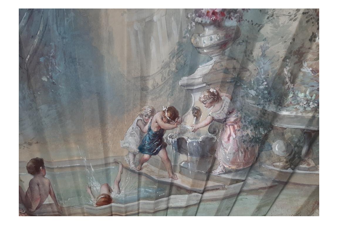 Jeu d'enfants, éventail de Louise Gatzert vers 1890-95