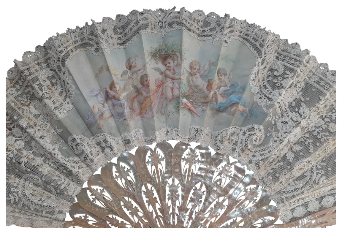 Little darlings, fan circa 1900