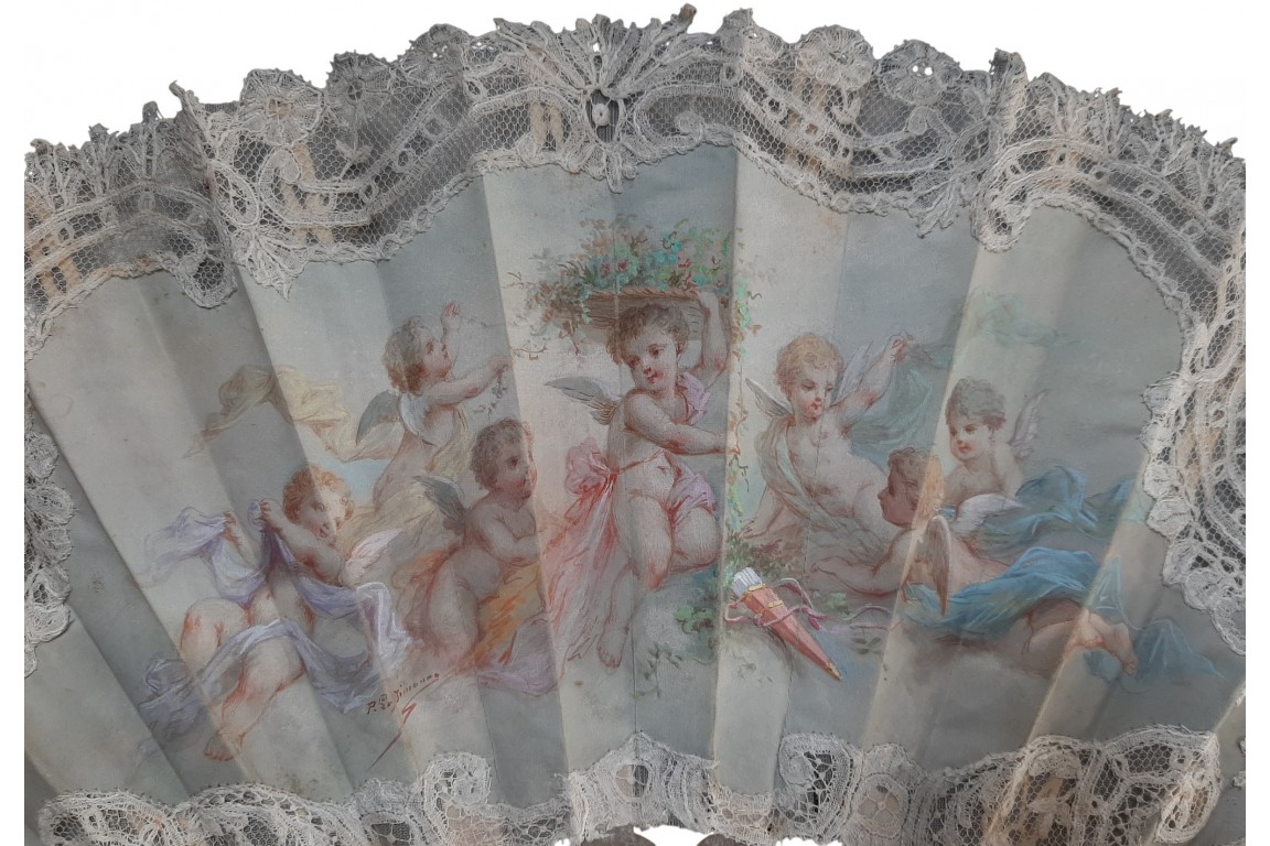 Little darlings, fan circa 1900