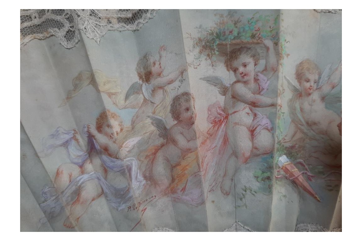 Little darlings, fan circa 1900