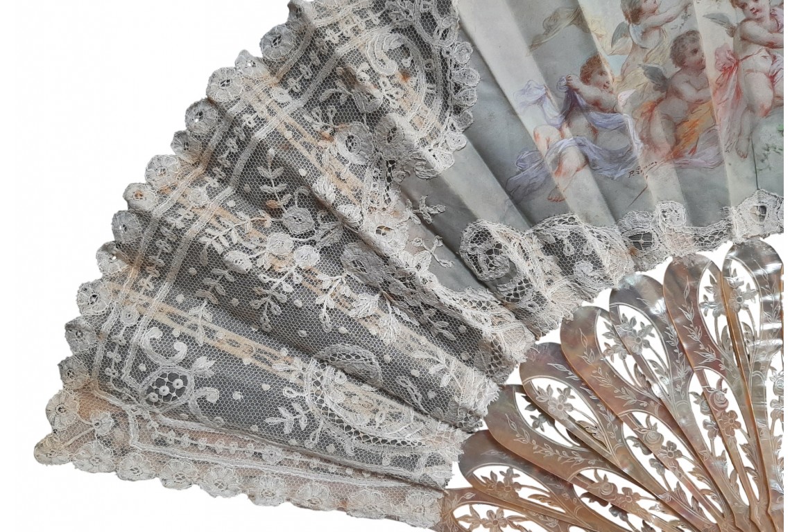 Little darlings, fan circa 1900