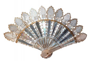 Doll's fan, mother of pearl, circa 1900-1930