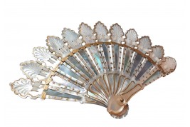 Doll's fan, mother of pearl, circa 1900-1930