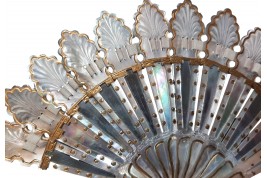 Doll's fan, mother of pearl, circa 1900-1930