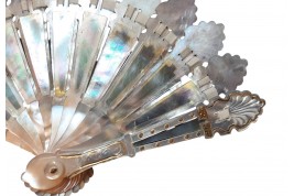 Doll's fan, mother of pearl, circa 1900-1930