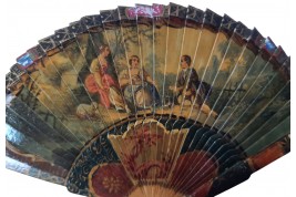 Miniature fan in the style of vernis Martin, 19th century