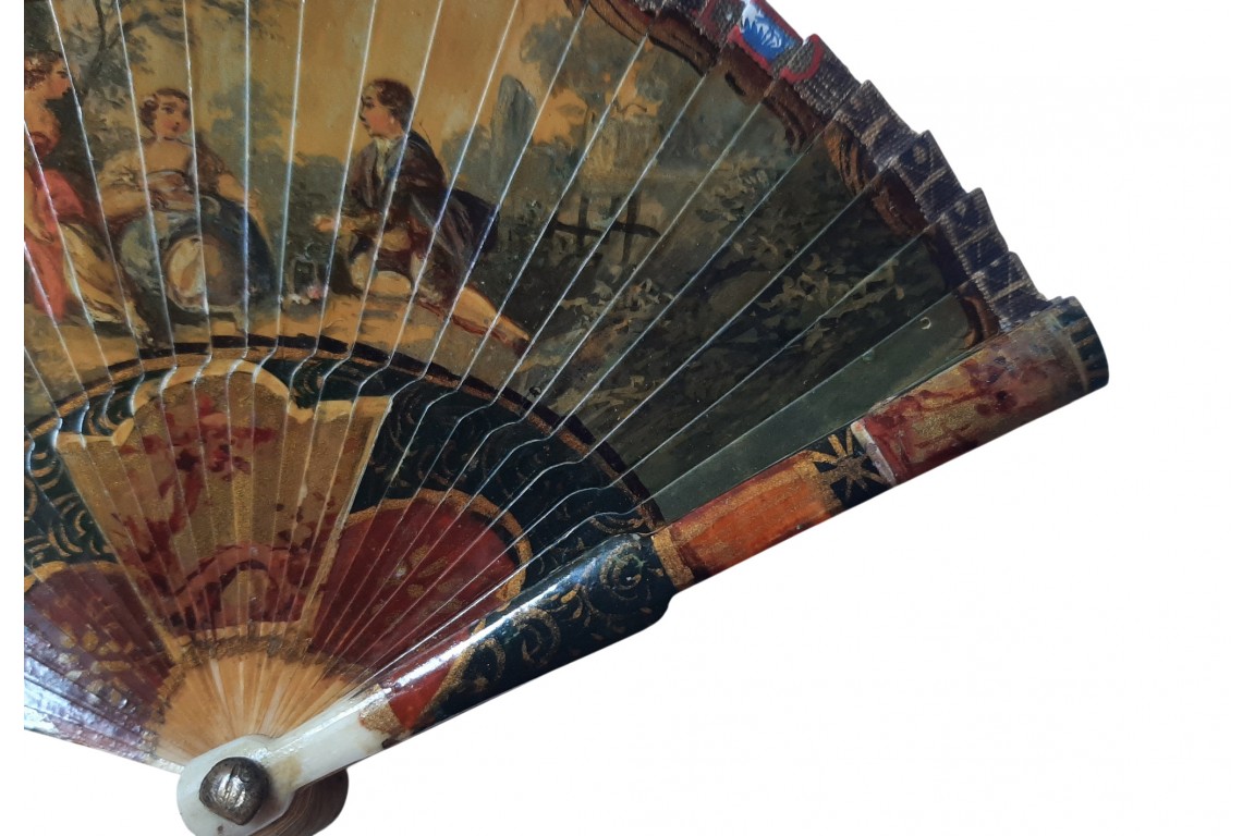 Miniature fan in the style of vernis Martin, 19th century