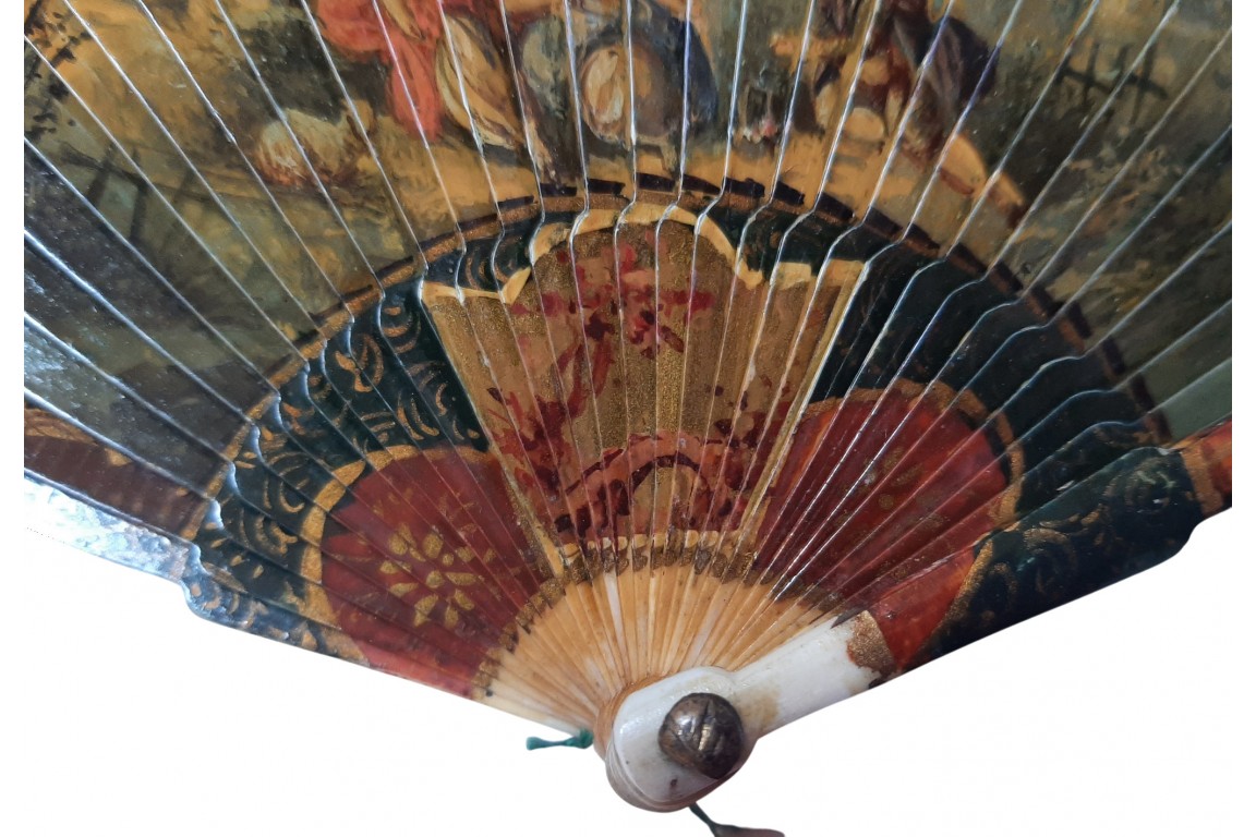 Miniature fan in the style of vernis Martin, 19th century