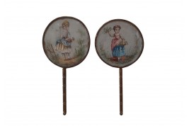 Doll or miniature fixed fans, late 19th century