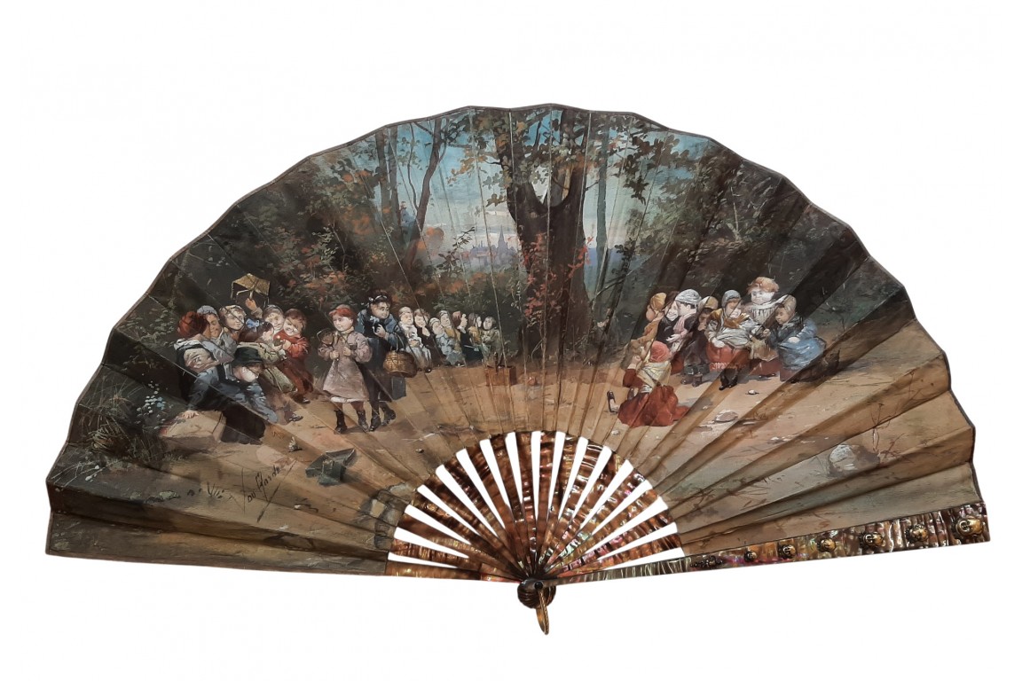 Children’s afternoon snack, fan by Van Garden, circa 1890–95