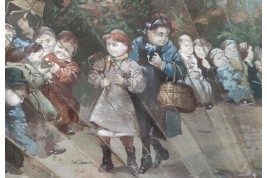 Children’s afternoon snack, fan by Van Garden, circa 1890–95