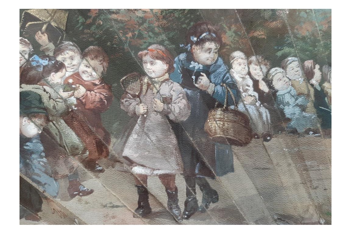Children’s afternoon snack, fan by Van Garden, circa 1890–95