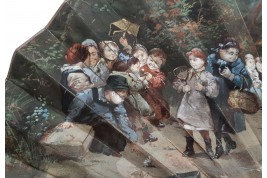 Children’s afternoon snack, fan by Van Garden, circa 1890–95