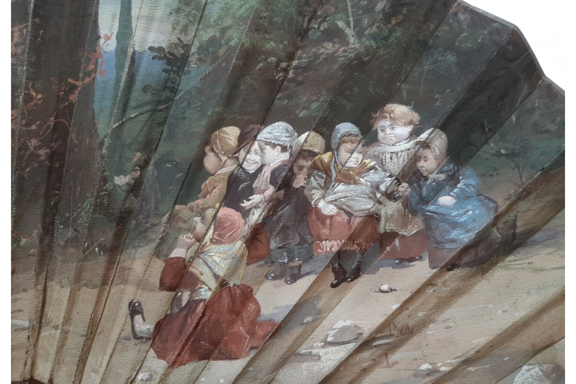 Children’s afternoon snack, fan by Van Garden, circa 1890–95