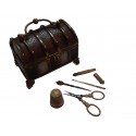 Miniature sewing trunk, second half of the 19th century