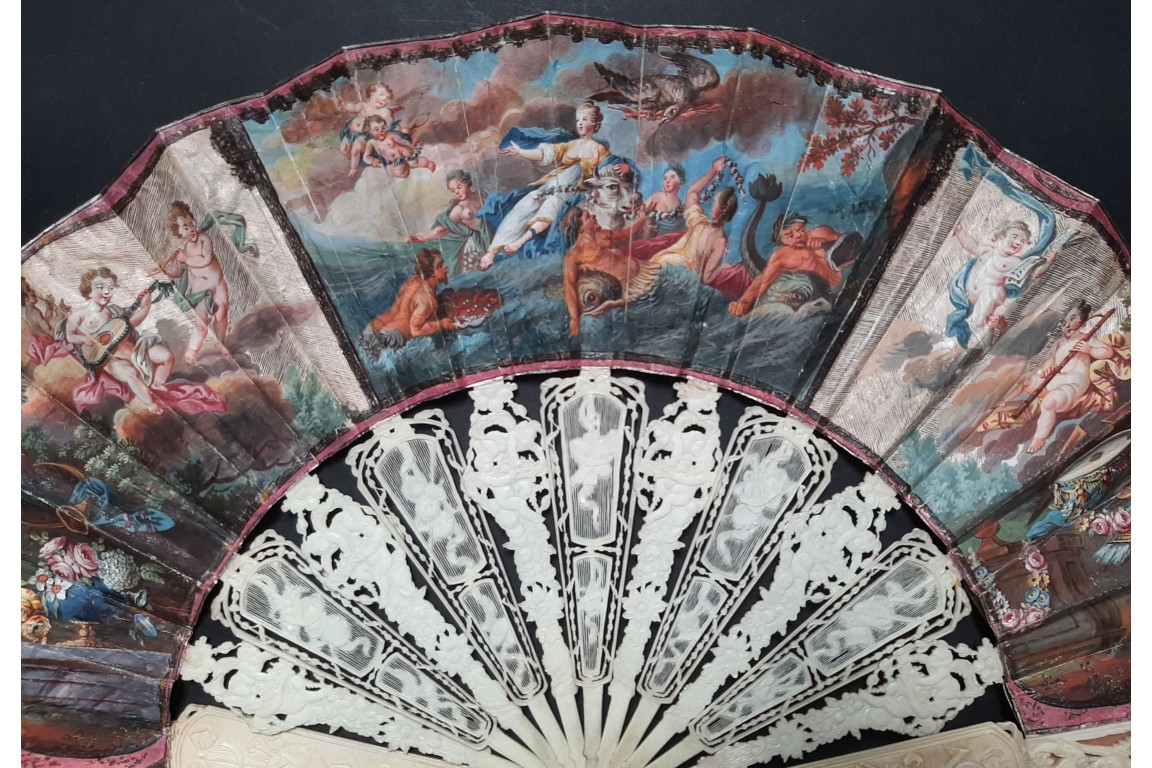 L'enlèvement d'Europe, éventail vers 1750
